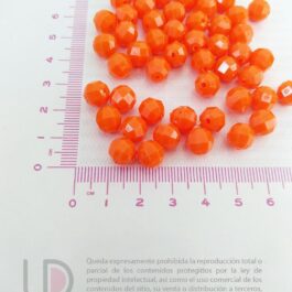 Bolitas Facetadas Plásticas Naranja 8mm x 25 gramos