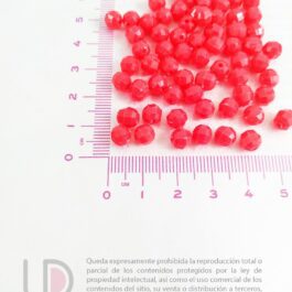 Bolitas Facetadas Plásticas Fucsia 6mm x 25 gramos