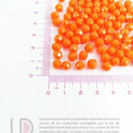 Bolitas Facetadas Plásticas Naranja 6mm x 25 gramos