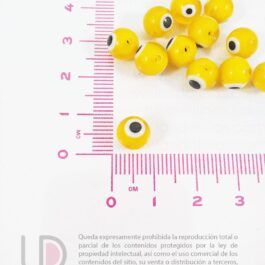 Dije Vidrio Ojo Turco Amarillo 8mm