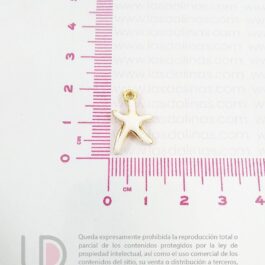 Dije Estrella de Mar Dorado Esmalte Blanco A