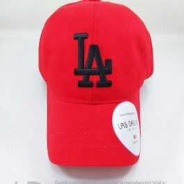 Gorra Roja Bordado Negro de Los Angeles Dodgers MLB