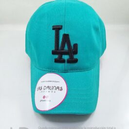 Gorra Turquesa Bordado Negro de Los Angeles Dodgers MLB