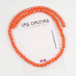 Perlas Facetadas Brillantes Naranja Claro 6mm