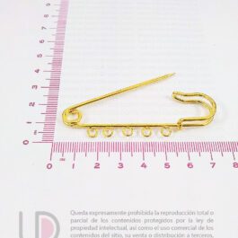 Base Prendedor Dorado 7cm con 5 Rulos